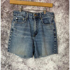 Aeropostale Shorts Jorts Womens 4 blue High Rise denim Cutoffs Distressed School